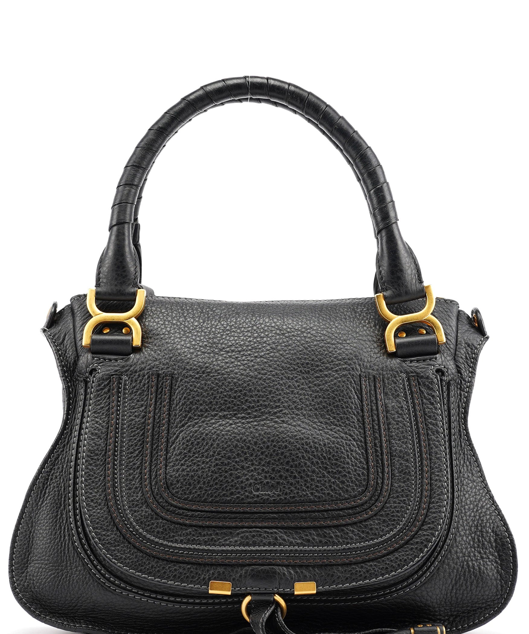 Chloe Black Leather Marcie Tote Bag