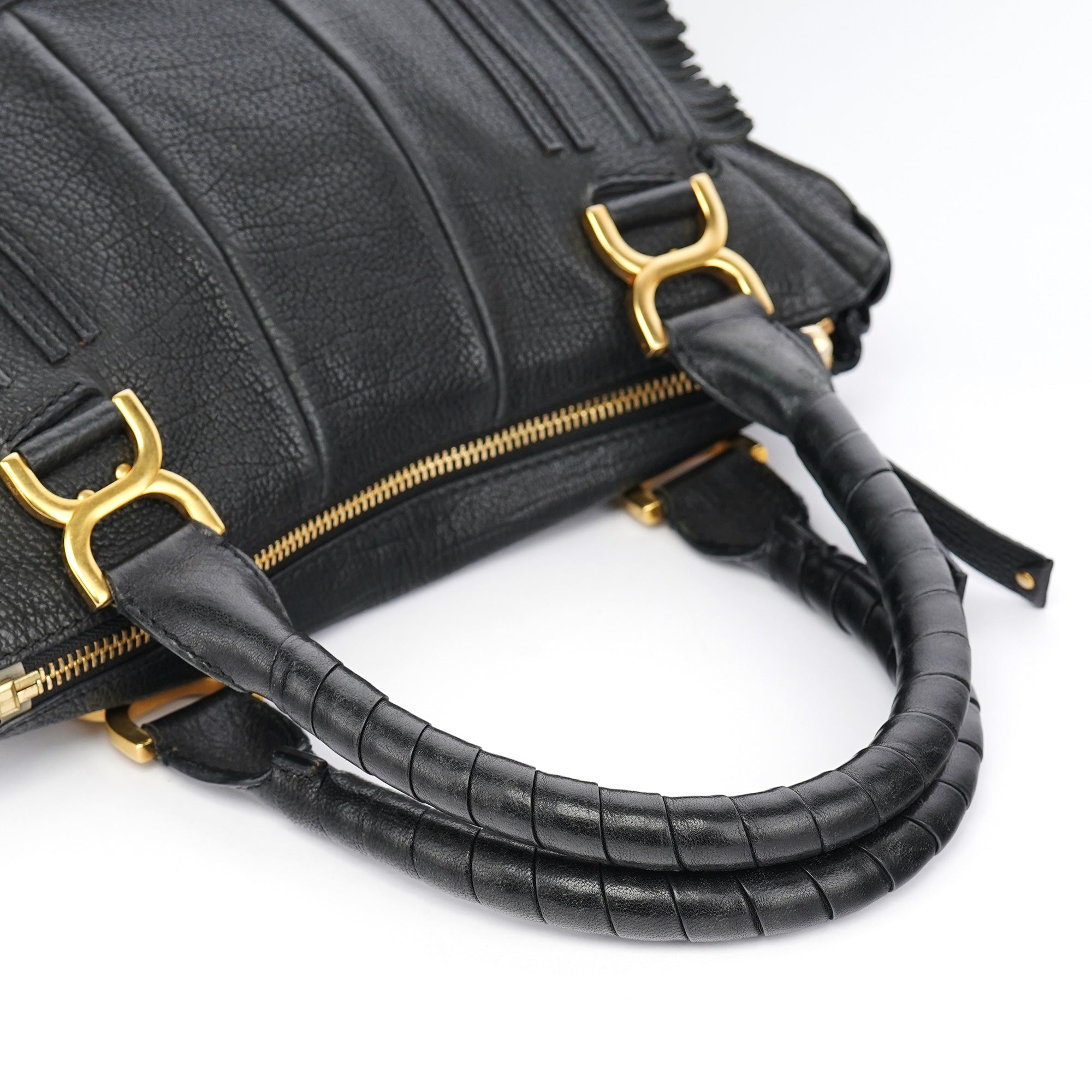 Chloe Black Leather Marcie Tote Bag