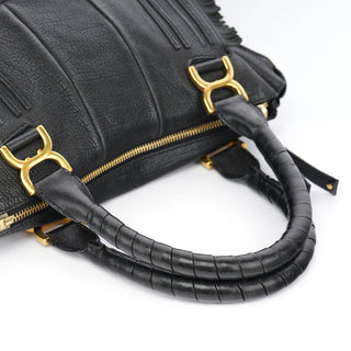 Chloe Black Leather Marcie Tote Bag
