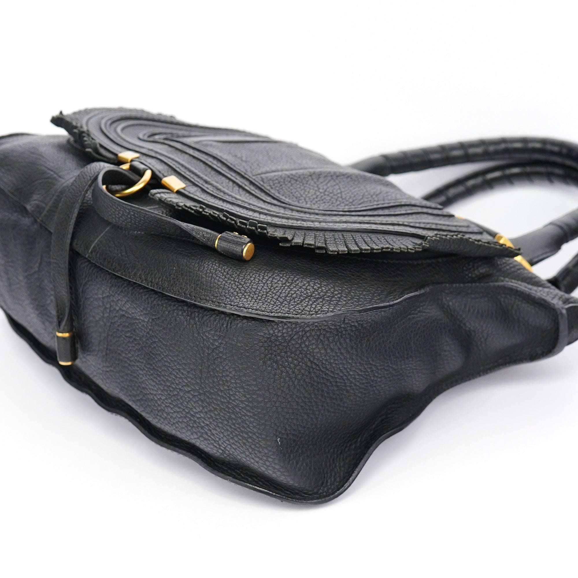 Chloe Black Leather Marcie Tote Bag