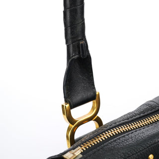 Chloe Black Leather Marcie Tote Bag