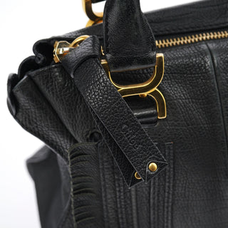 Chloe Black Leather Marcie Tote Bag