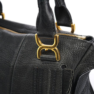 Chloe Black Leather Marcie Tote Bag