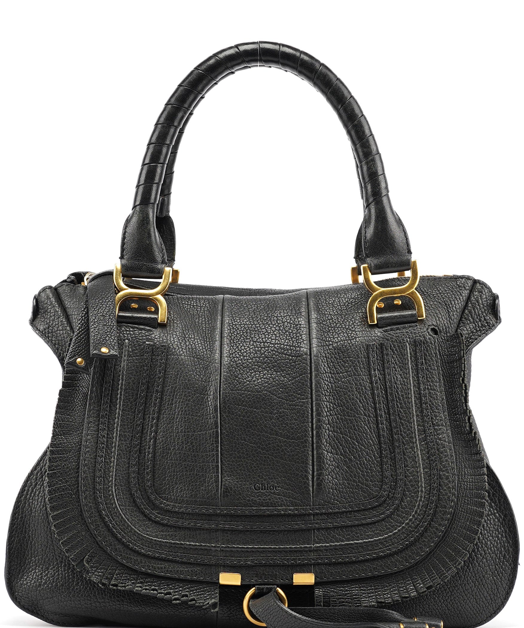 Chloe Black Leather Marcie Tote Bag