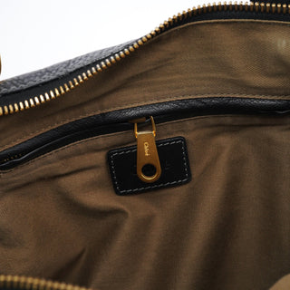 Chloe Black Leather Marcie Tote Bag