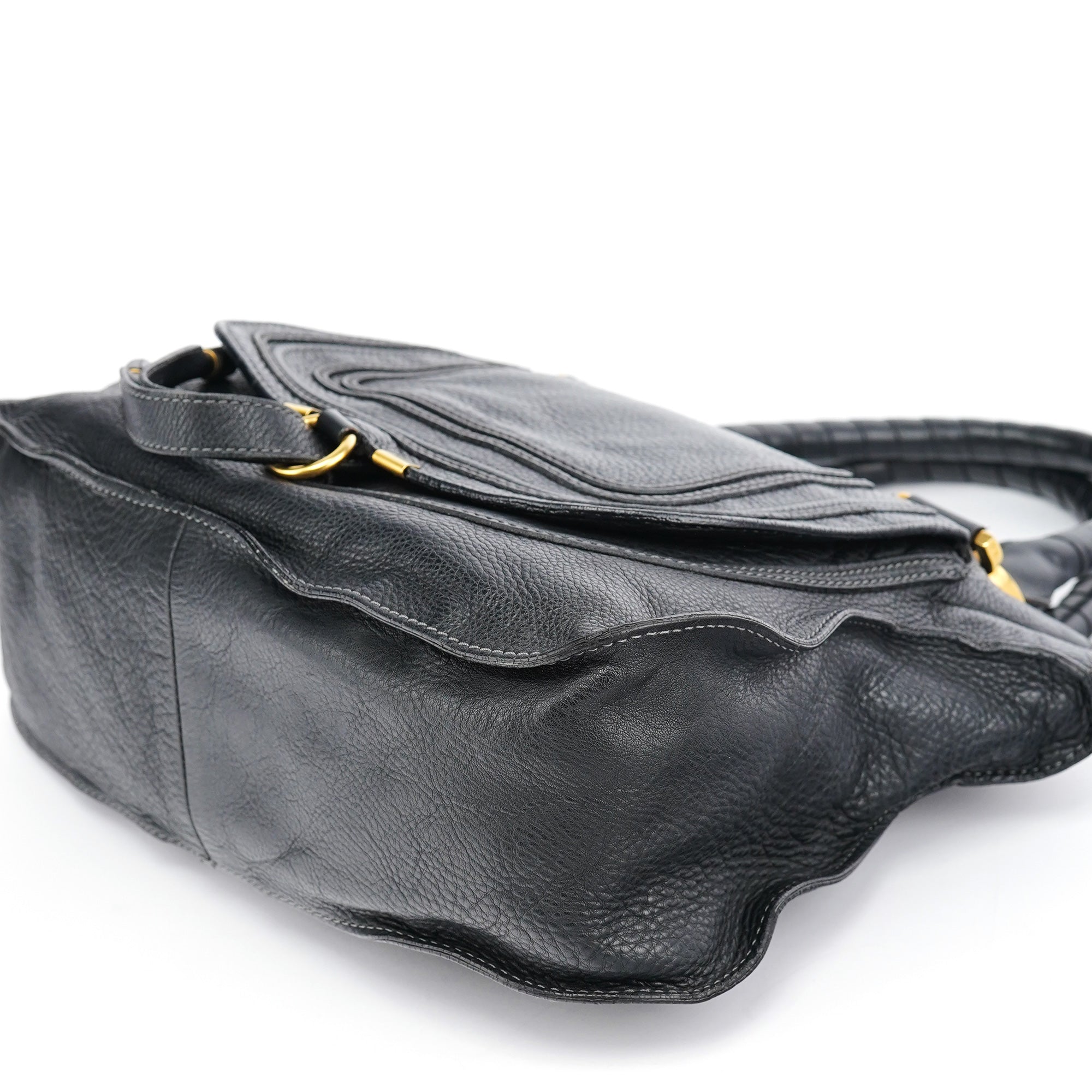 Chloe Black Leather Marcie Tote Bag