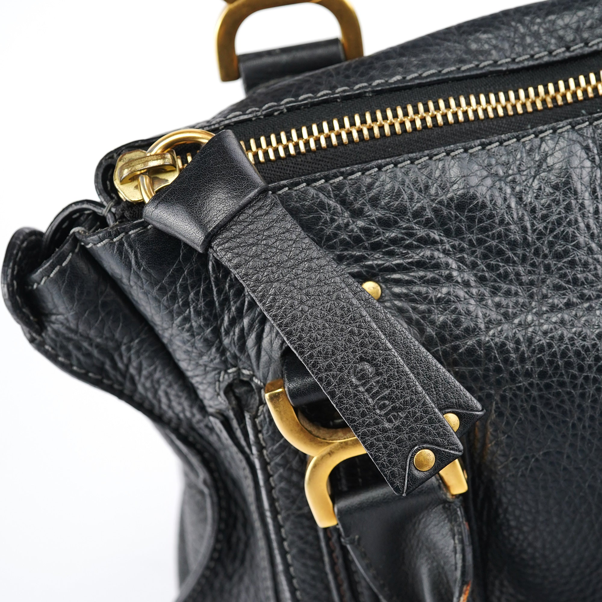 Chloe Black Leather Marcie Tote Bag