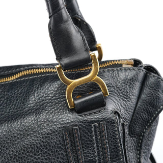 Chloe Black Leather Marcie Tote Bag