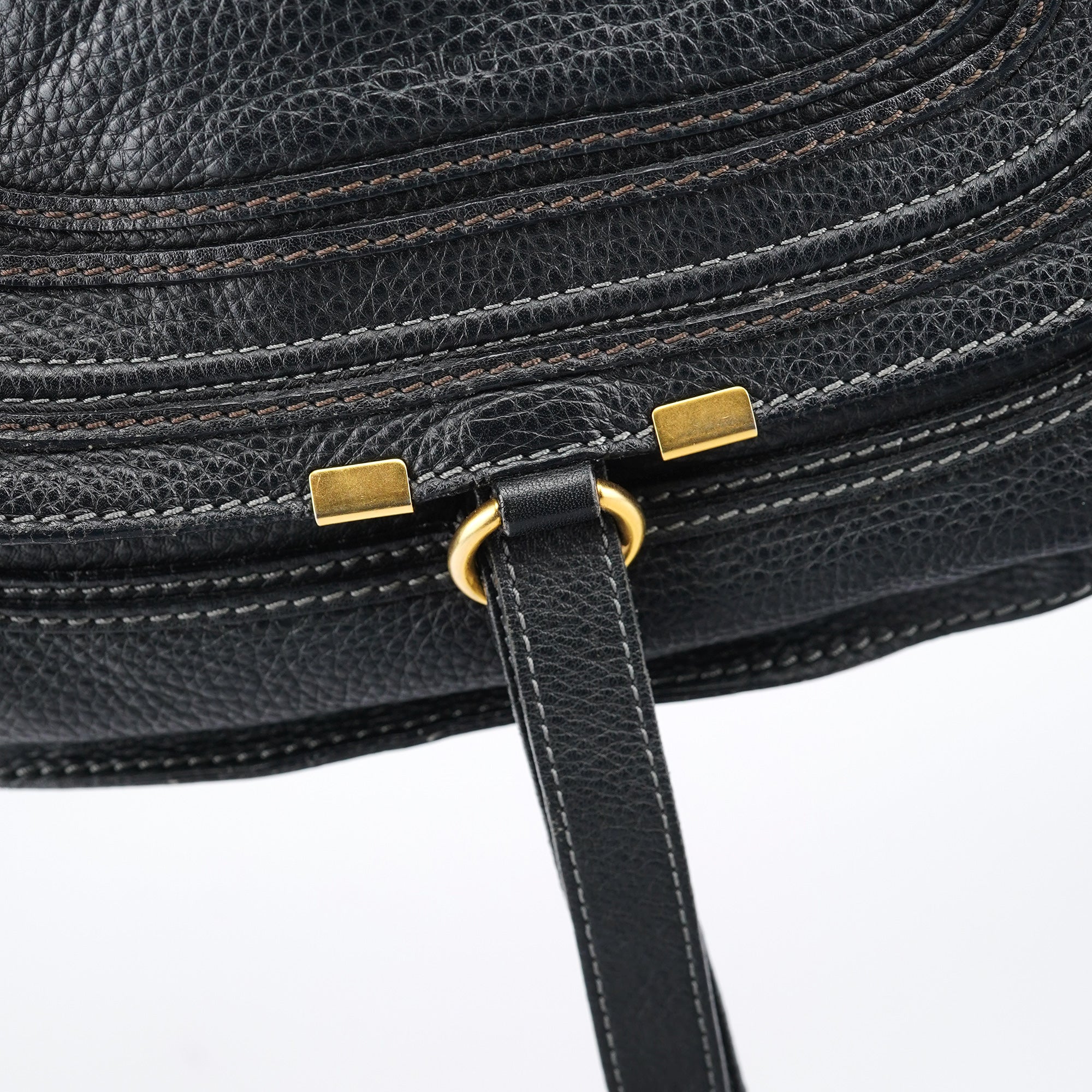 Chloe Black Leather Marcie Tote Bag