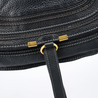 Chloe Black Leather Marcie Tote Bag
