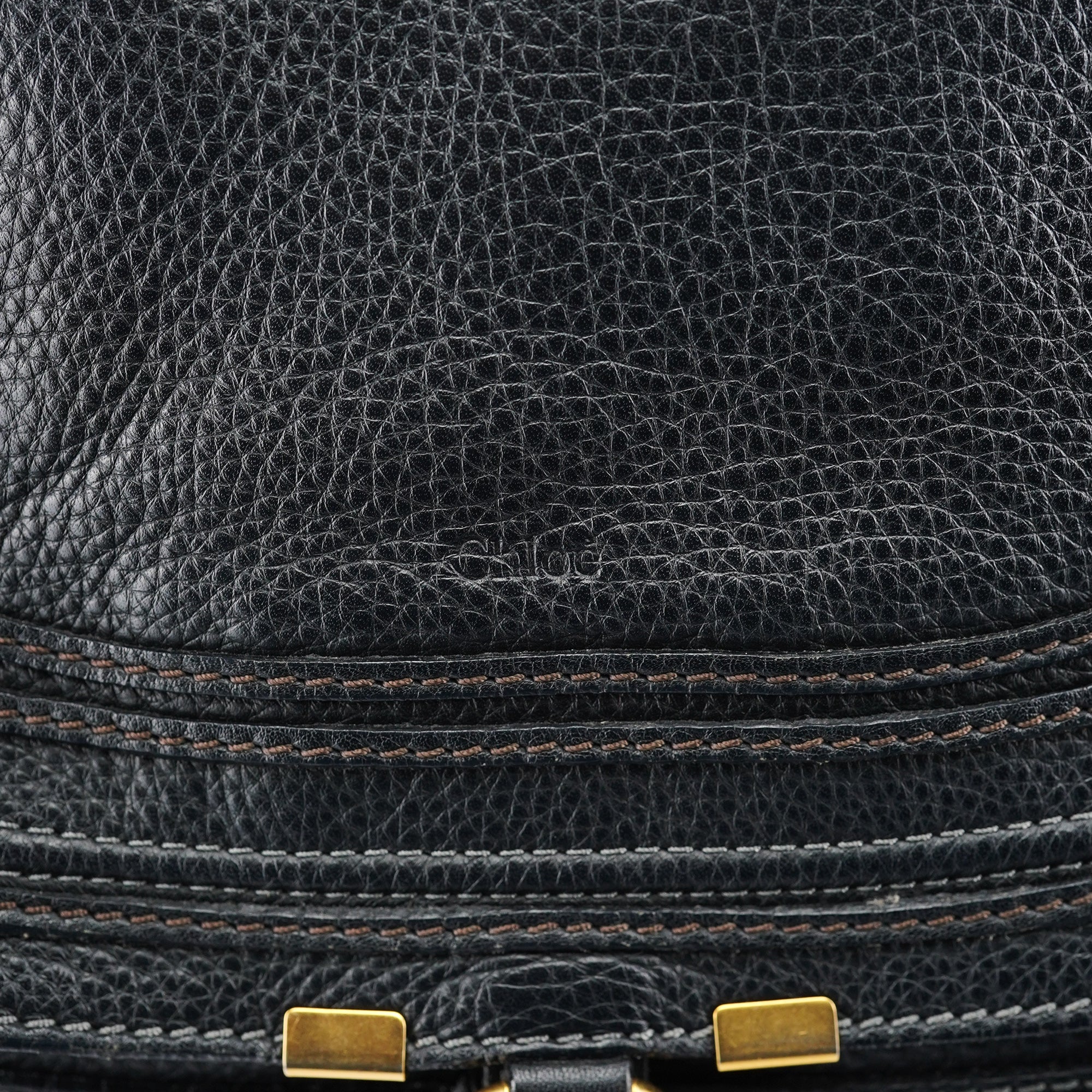 Chloe Black Leather Marcie Tote Bag