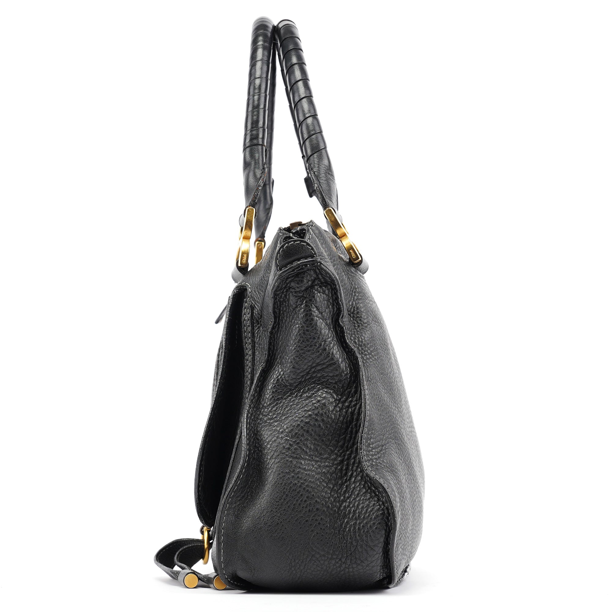 Chloe Black Leather Marcie Tote Bag
