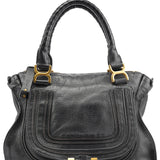 Chloe Black Leather Marcie Tote Bag