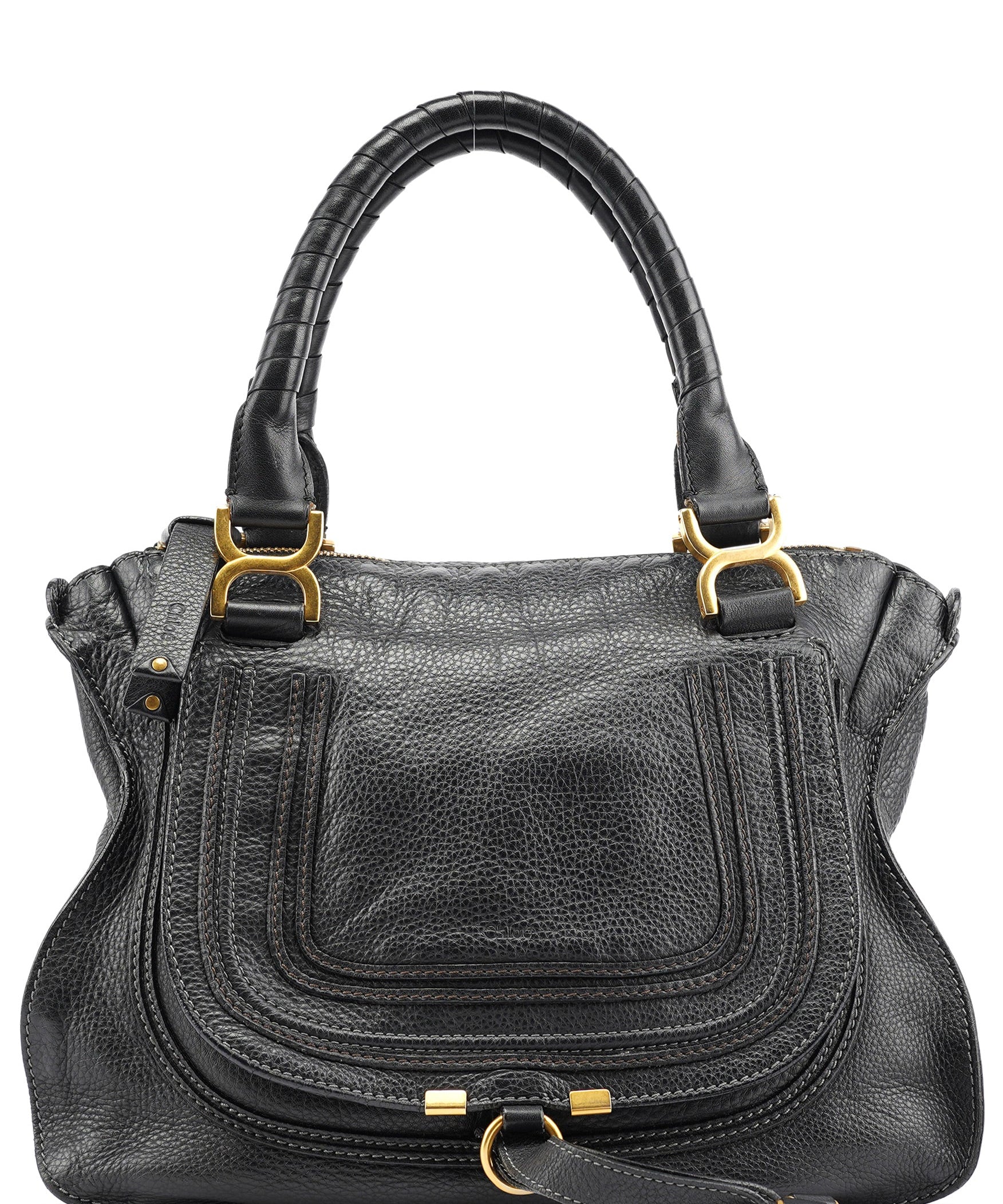 Chloe Black Leather Marcie Tote Bag