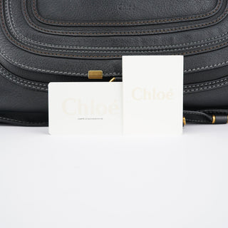 Chloe Black Leather Marcie Tote Bag