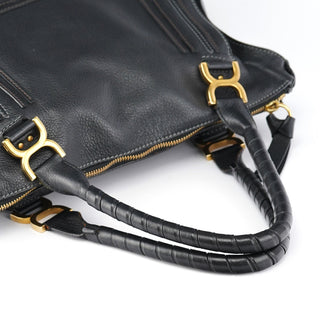 Chloe Black Leather Marcie Tote Bag