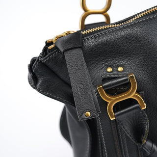 Chloe Black Leather Marcie Tote Bag