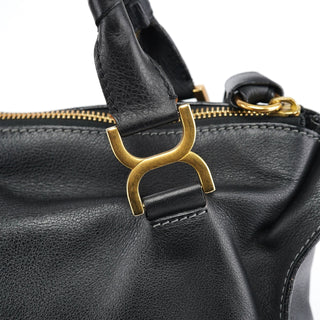 Chloe Black Leather Marcie Tote Bag