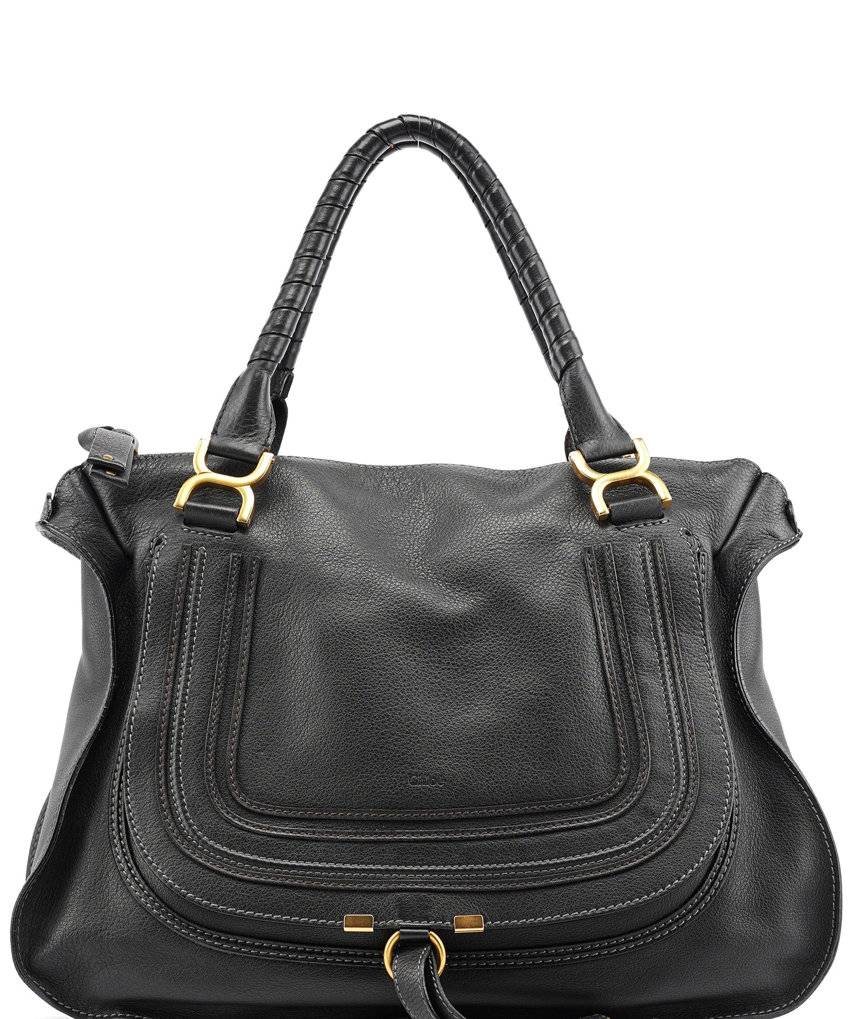 Chloe Black Leather Marcie Tote Bag