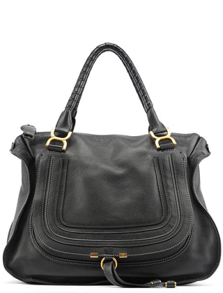 Chloe Black Leather Marcie Tote Bag
