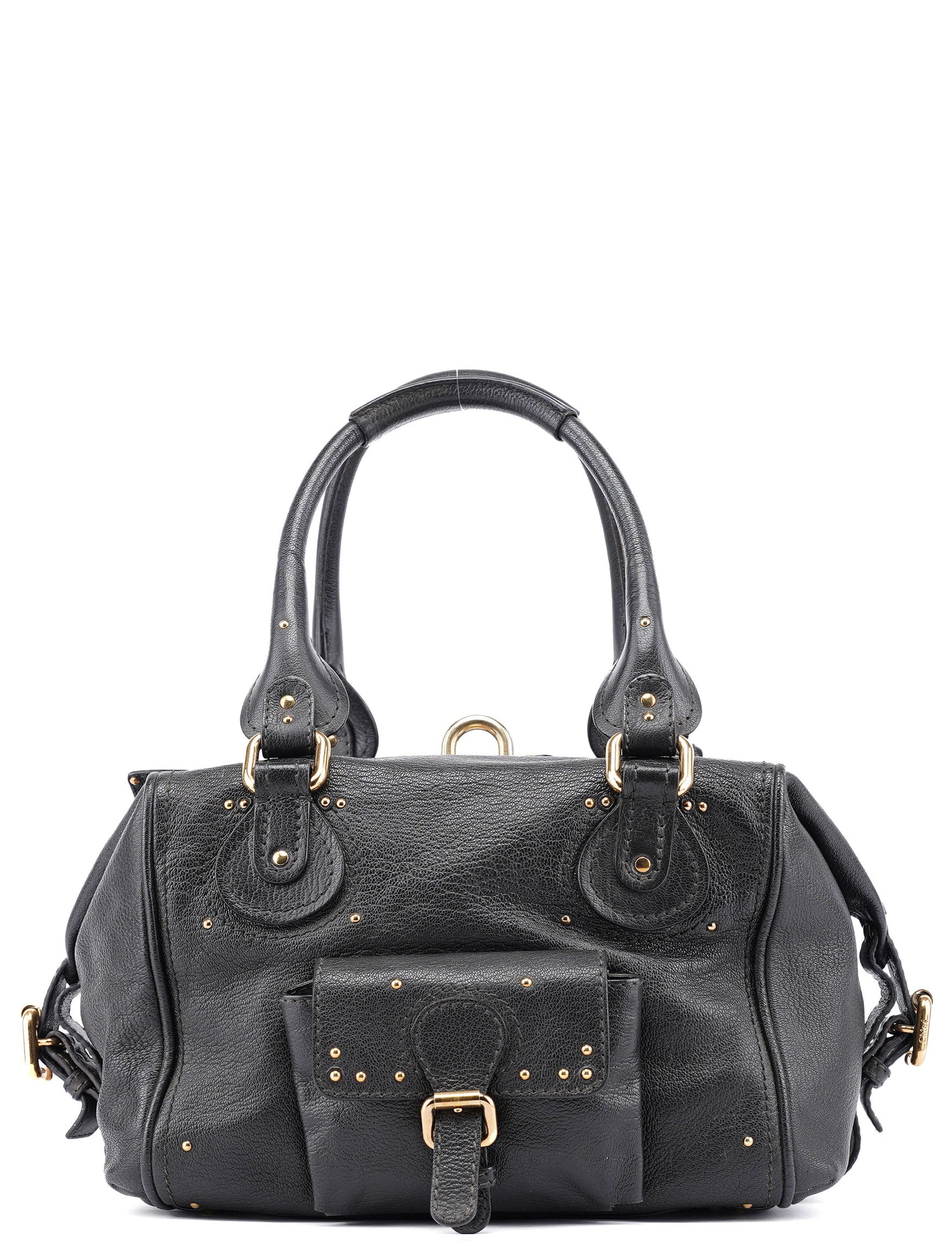 Chloé Black Leather Paddington Pocket Bag