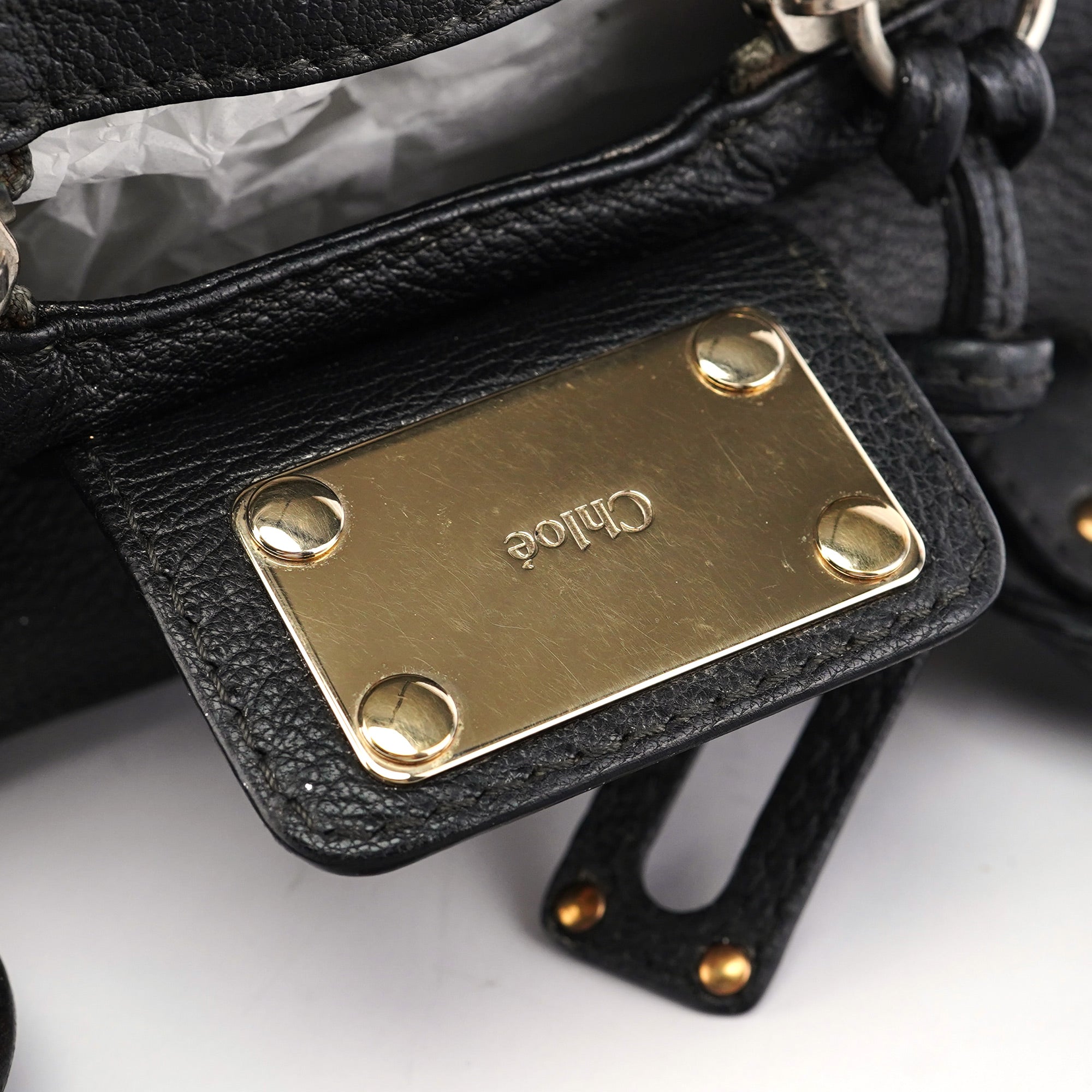 Chloé Black Leather Paddington Pocket Bag