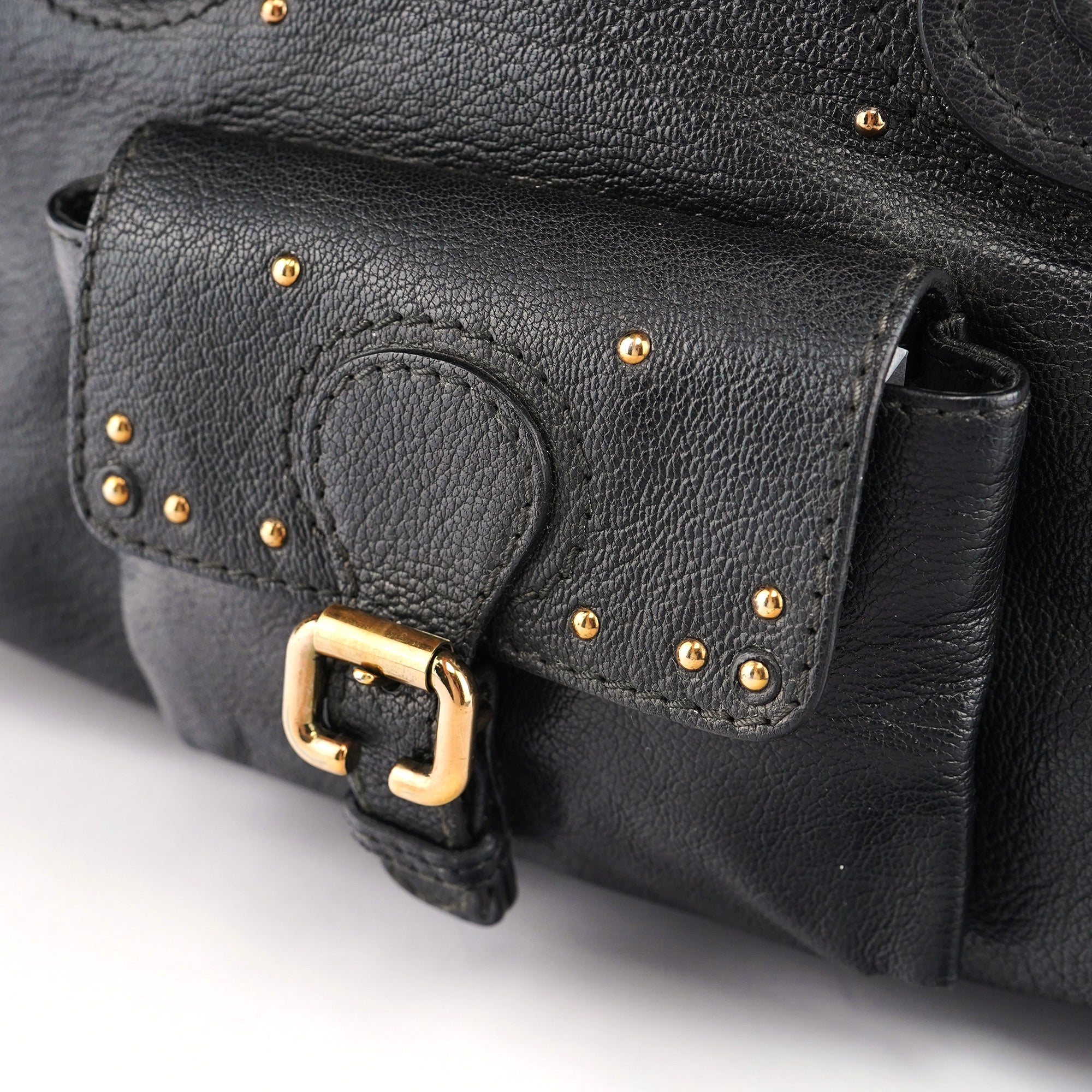 Chloé Black Leather Paddington Pocket Bag