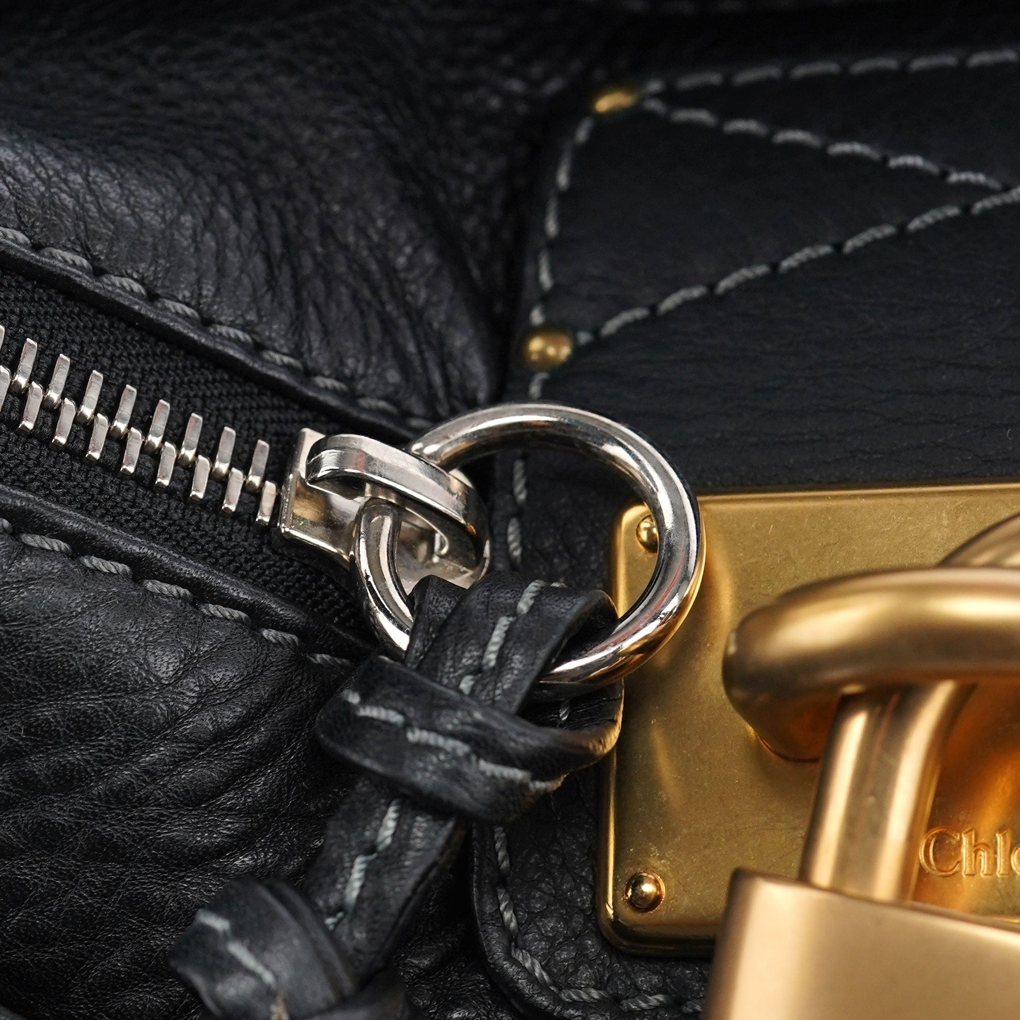 Chloé Black Leather Paddington Shoulder Bag