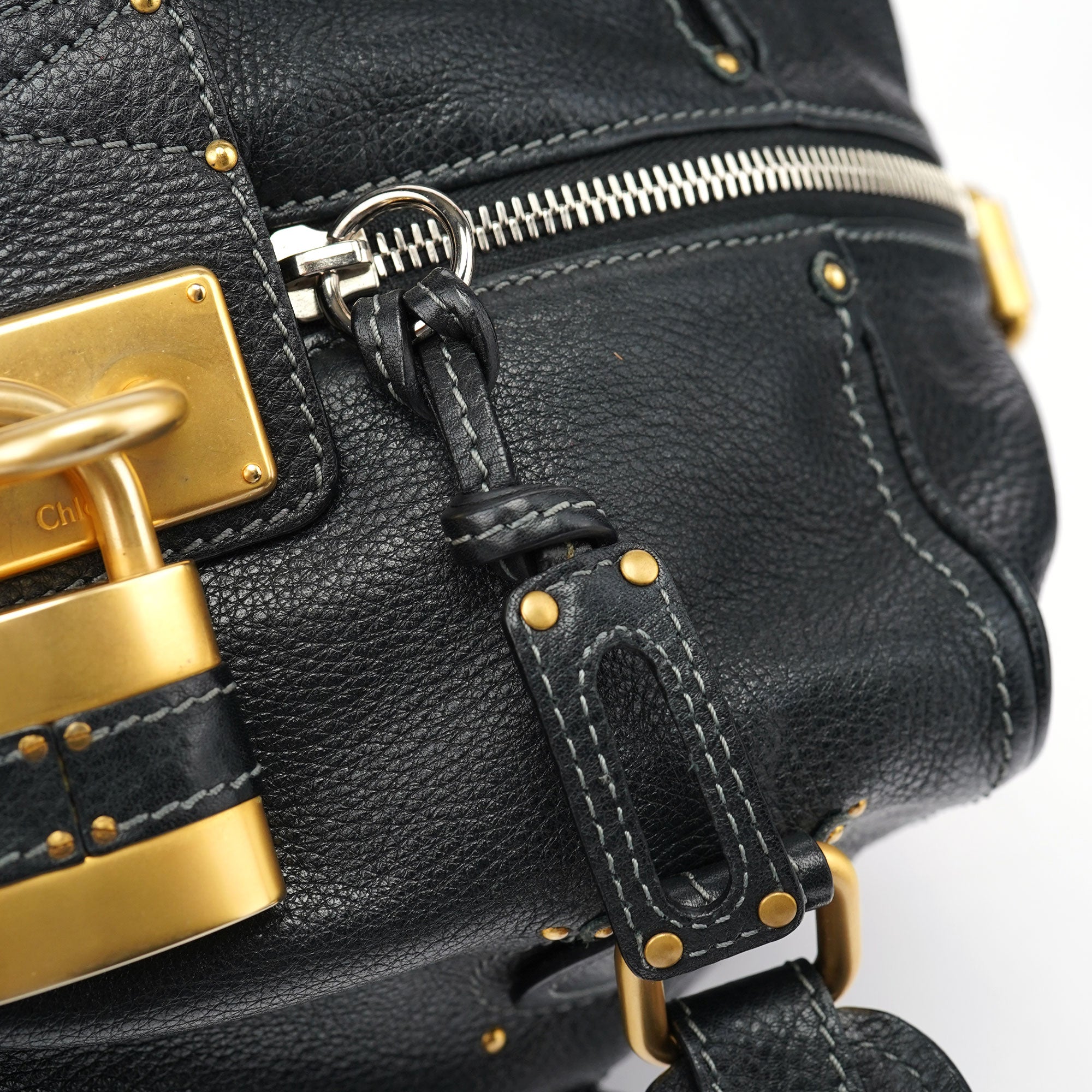 Chloé Sac porté épaule Paddington en cuir noir
