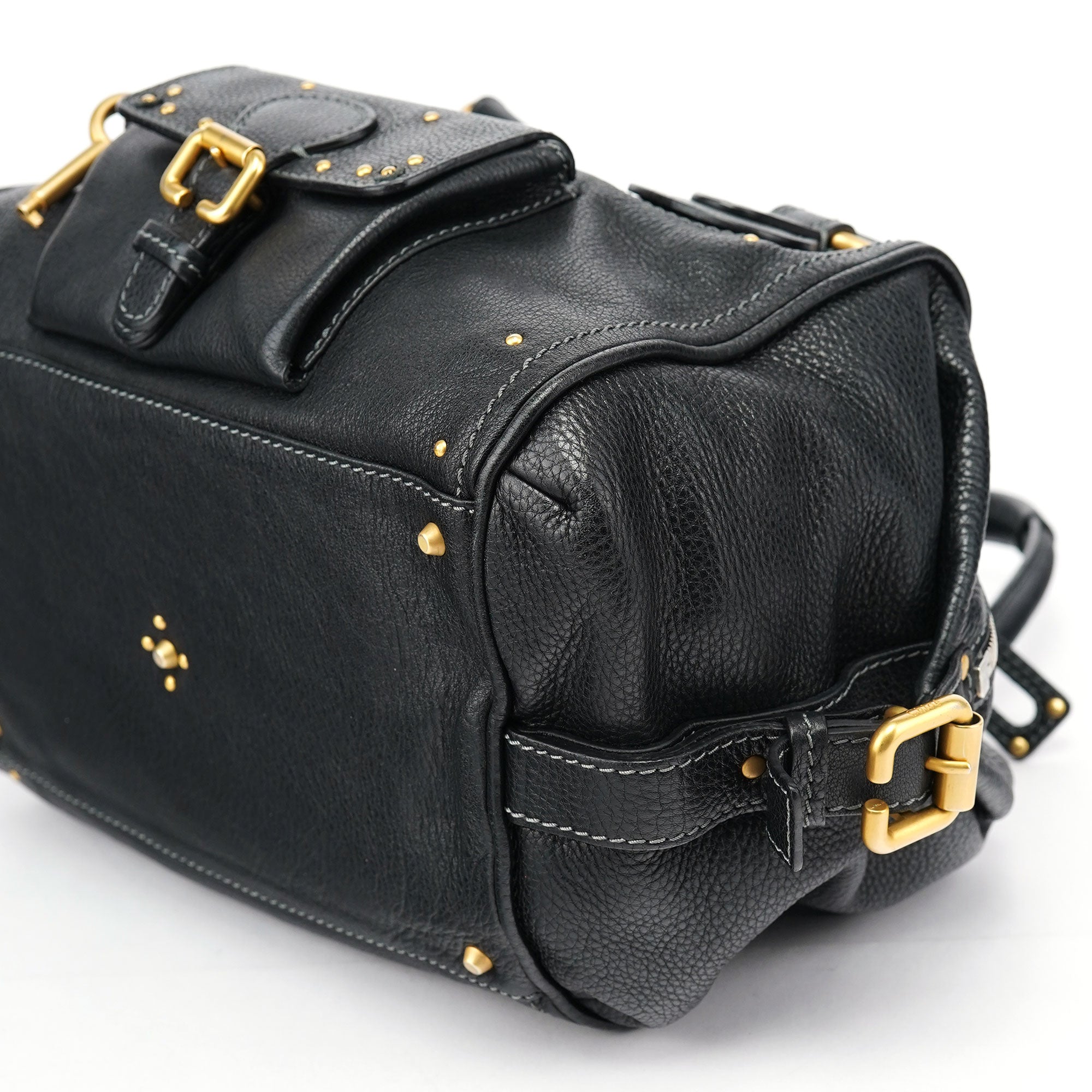Chloé Sac porté épaule Paddington en cuir noir