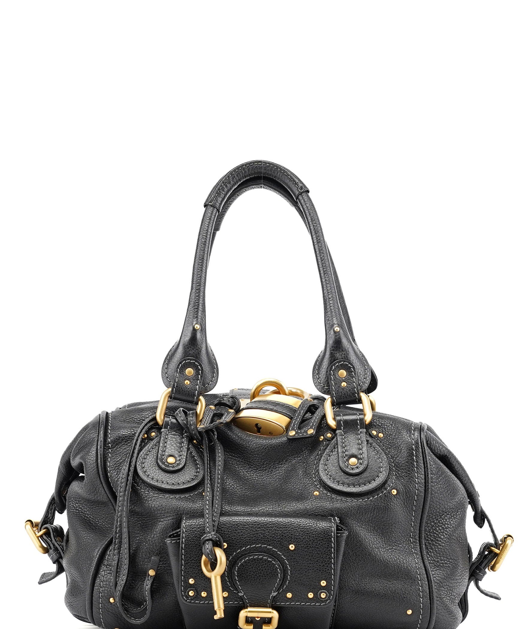 Chloé Black Leather Paddington Shoulder Bag