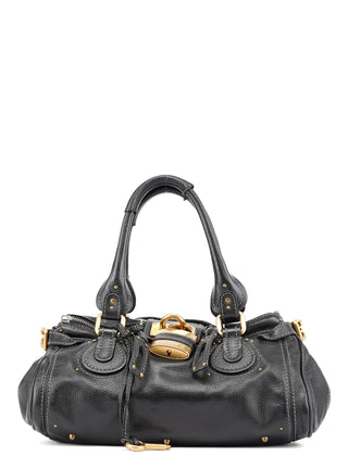 Chloé Black Leather Paddington Shoulder Bag