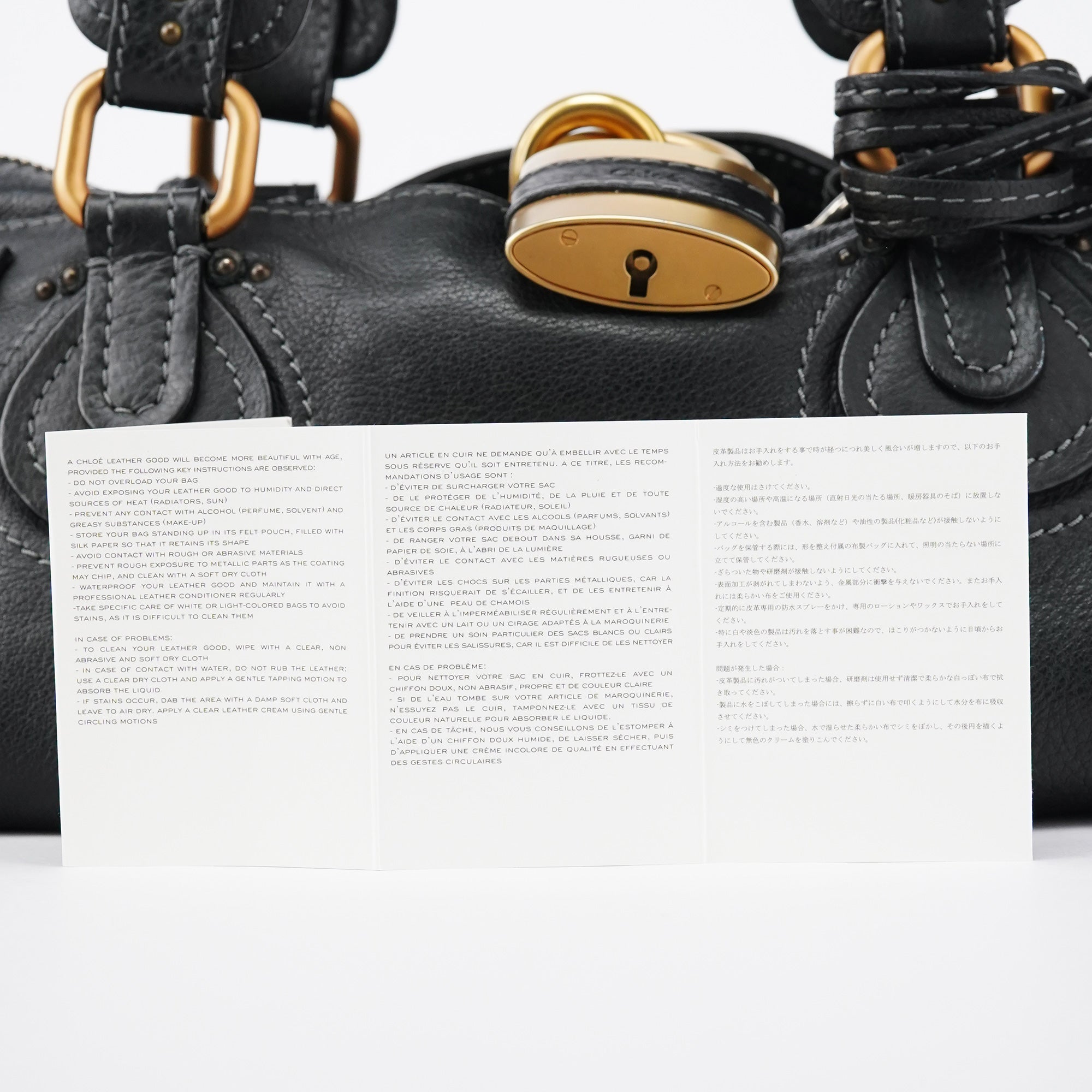 Chloe Black Leather Paddington Shoulder Bag