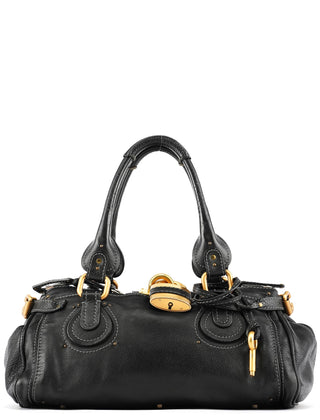 Chloe Black Leather Paddington Shoulder Bag
