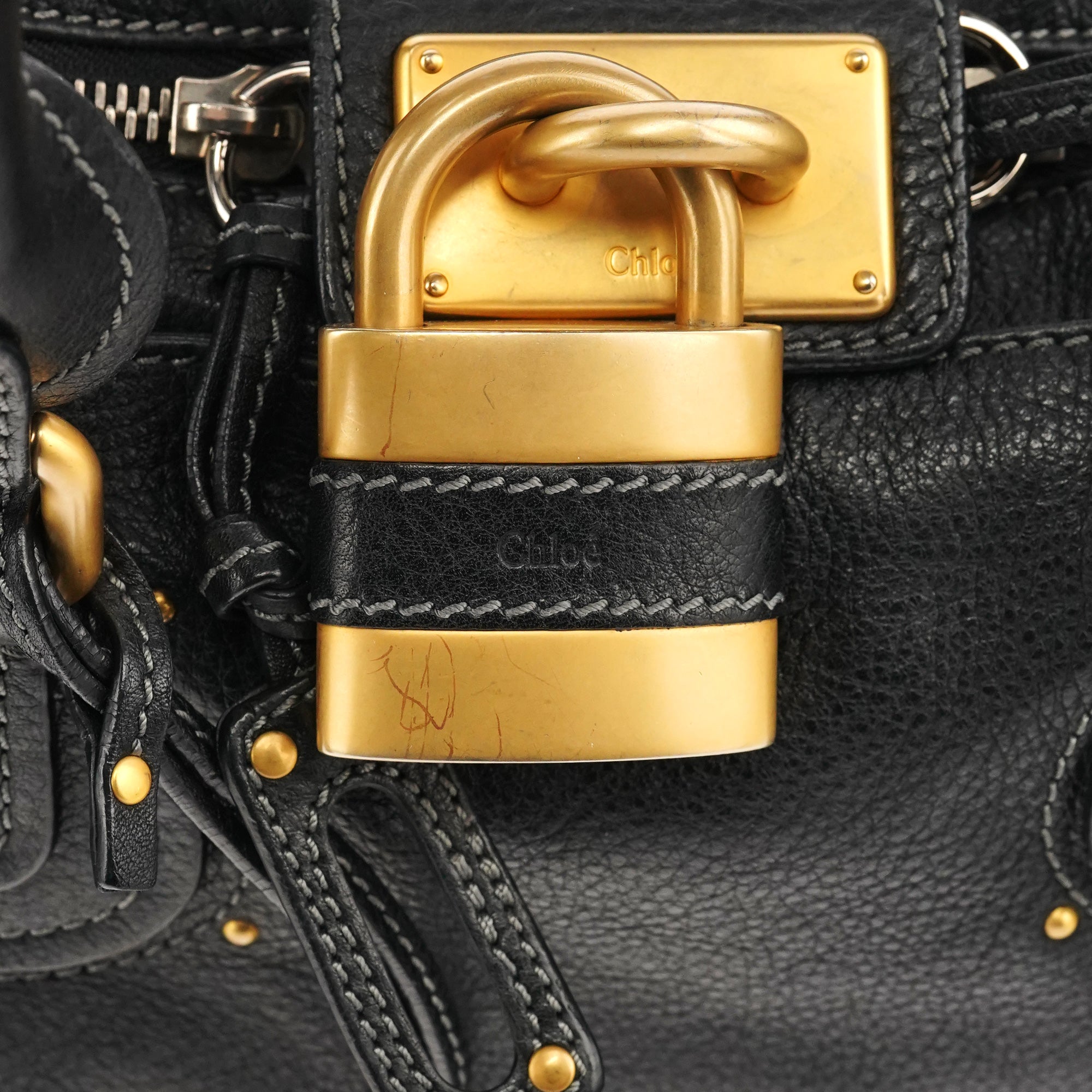 Chloe Black Leather Paddington Shoulder Bag