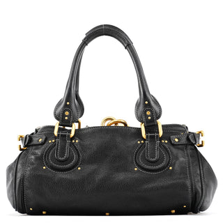 Chloe Black Leather Paddington Shoulder Bag