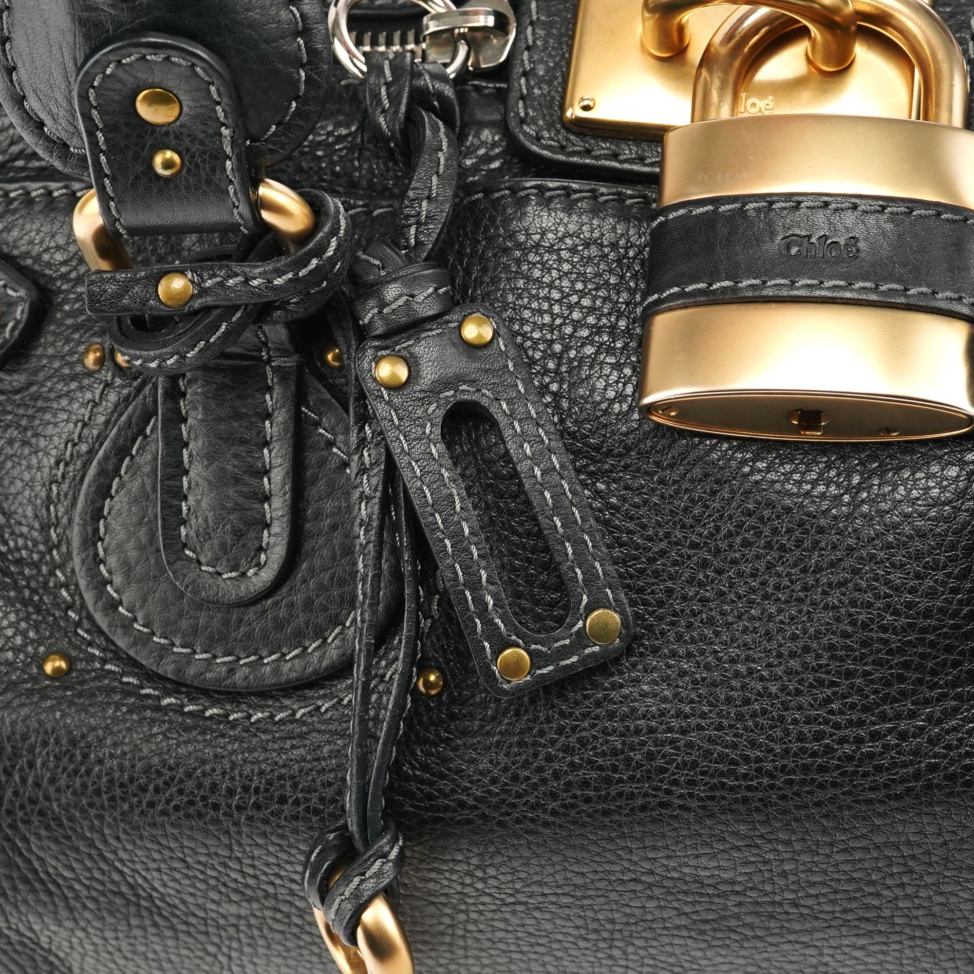 Chloe Black Leather Paddington Shoulder Bag