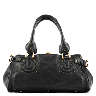 Chloe Black Leather Paddington Shoulder Bag