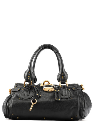 Chloe Black Leather Paddington Shoulder Bag