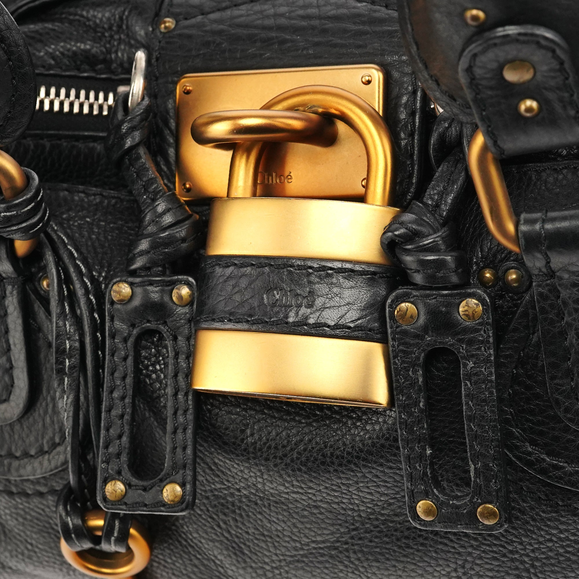 Chloe Black Leather Paddington Shoulder Bag