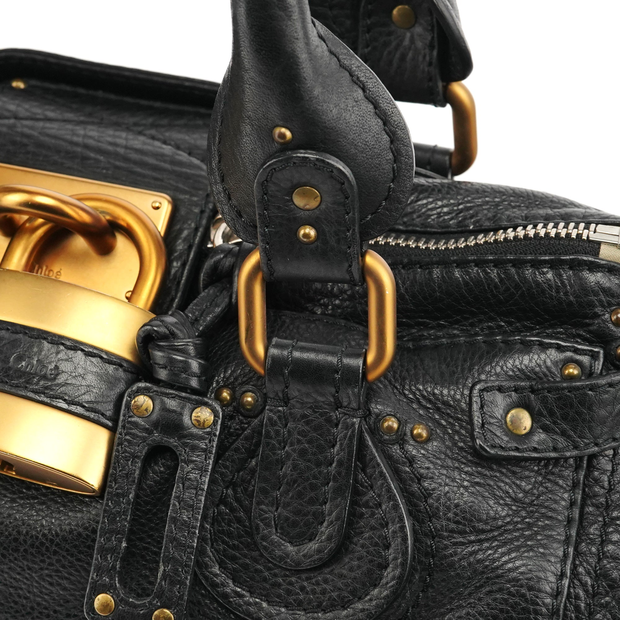 Chloe Black Leather Paddington Shoulder Bag