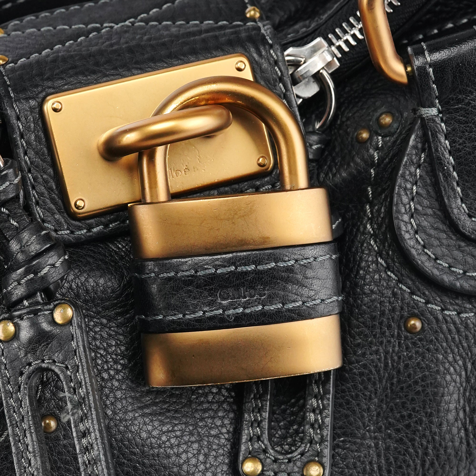 Chloe Black Leather Paddington Shoulder Bag