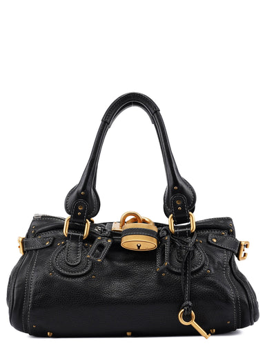 Chloé Black Leather Paddington Shoulder Bag