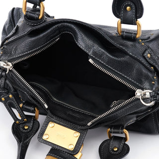 Chloé Black Leather Paddington Shoulder Bag