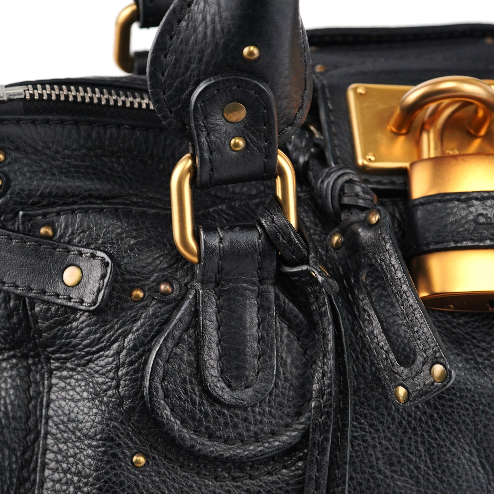 Chloé Black Leather Paddington Shoulder Bag