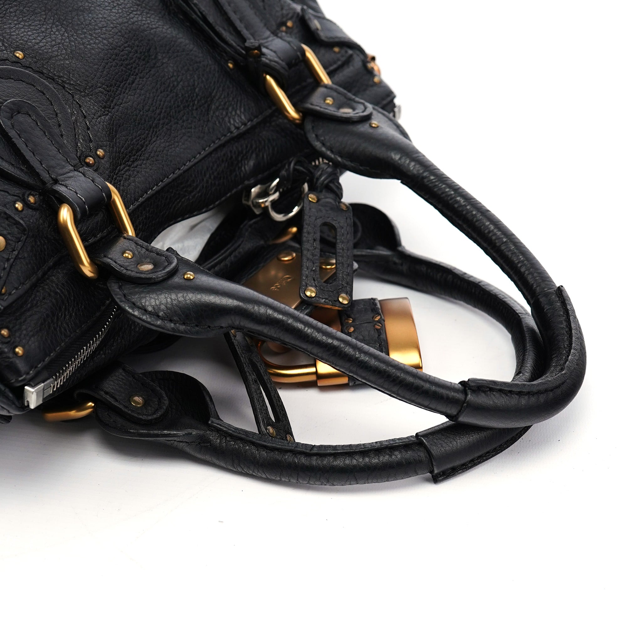 Chloé Sac porté épaule Paddington en cuir noir