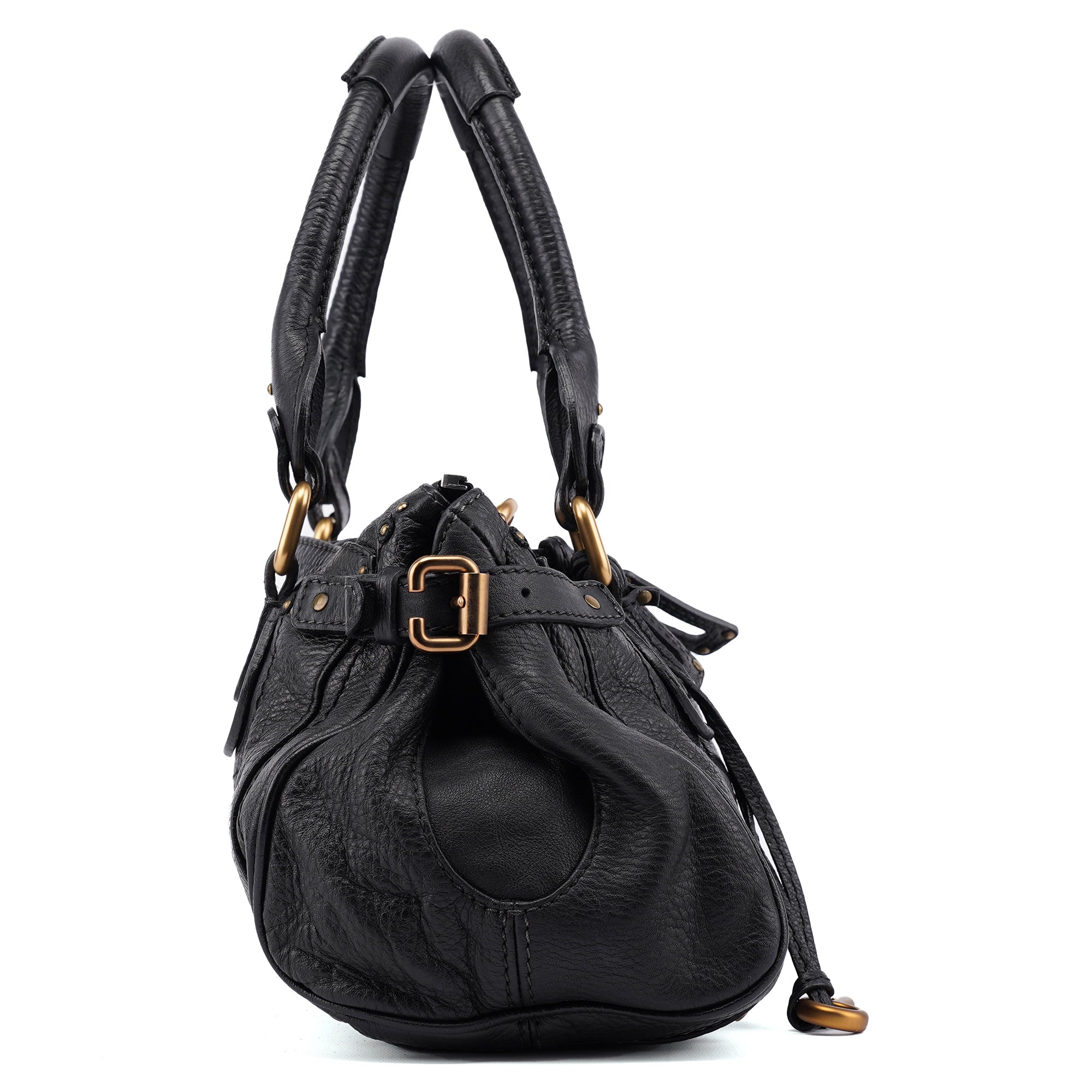 Chloé Sac porté épaule Paddington en cuir noir