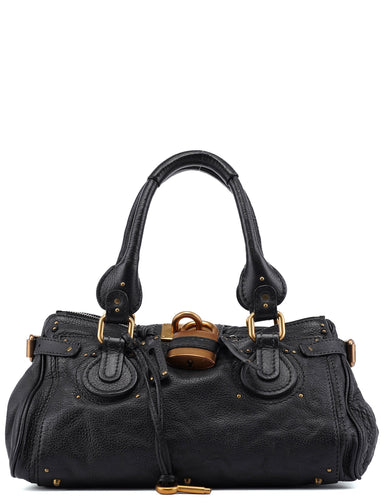 Chloé Black Leather Paddington Shoulder Bag