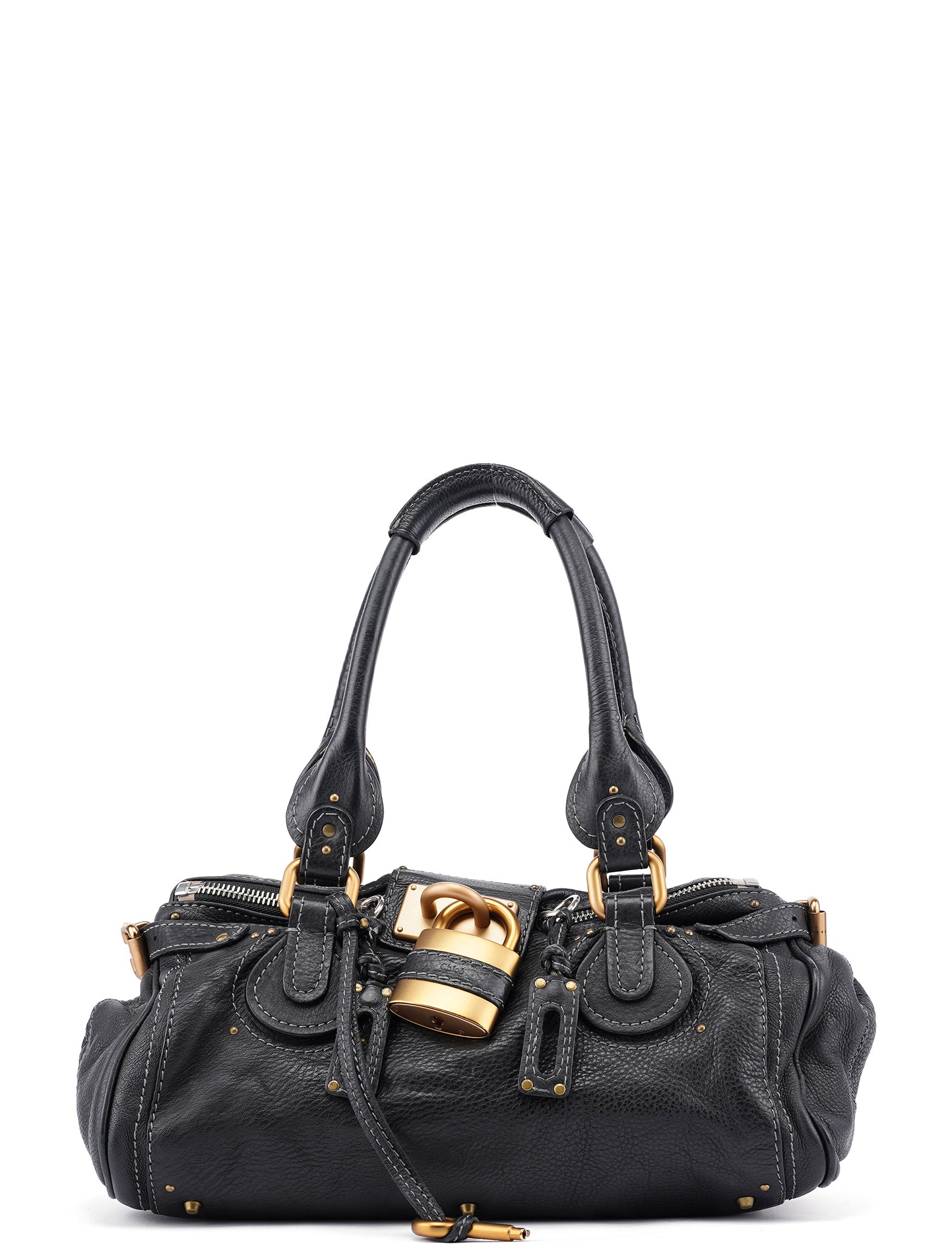 Chloé Paddington Schultertasche aus schwarzem Leder