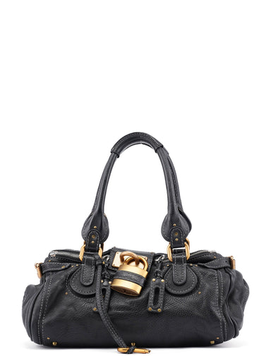 Chloé Black Leather Paddington Shoulder Bag